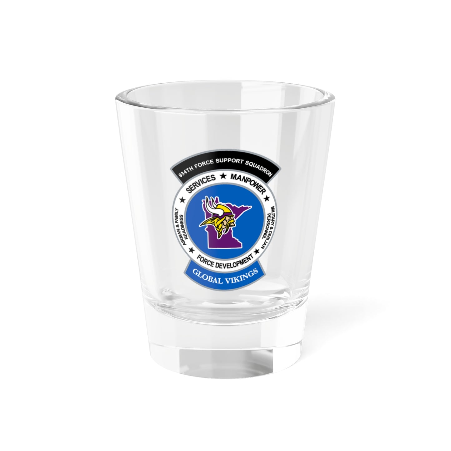 934th Force Support Sq. GLOBAL VIKINGS (U.S. Air Force) Shot Glass 1.5oz