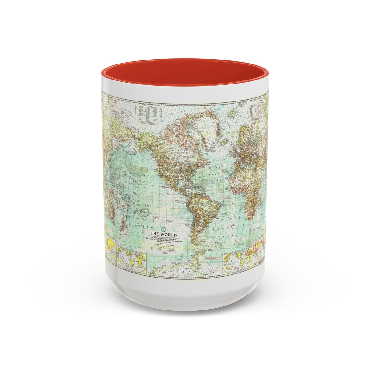 World Map (1957) (Map) Accent Coffee Mug