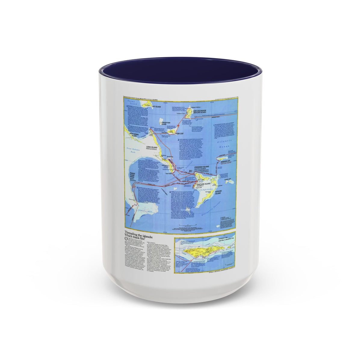 Americas - Threading the Island (1986) (Map) Accent Coffee Mug