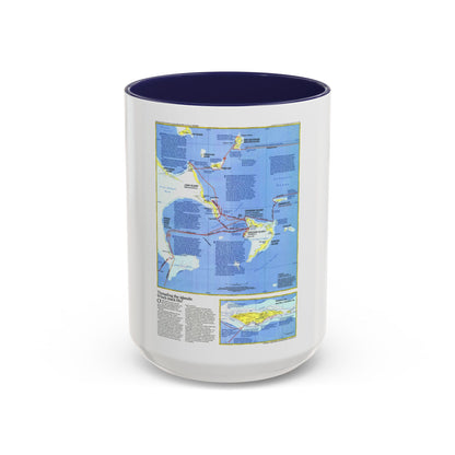 Americas - Threading the Island (1986) (Map) Accent Coffee Mug