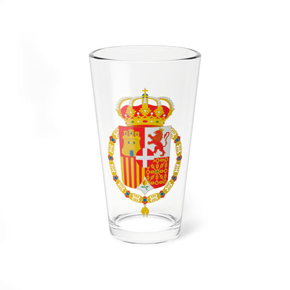 Escudo de España Amadeo de Saboya con toisón (Spain) (Coat of Arms) Pint Glass 16oz