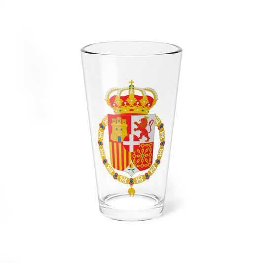 Escudo de España Amadeo de Saboya con toisón (Spain) (Coat of Arms) Pint Glass 16oz