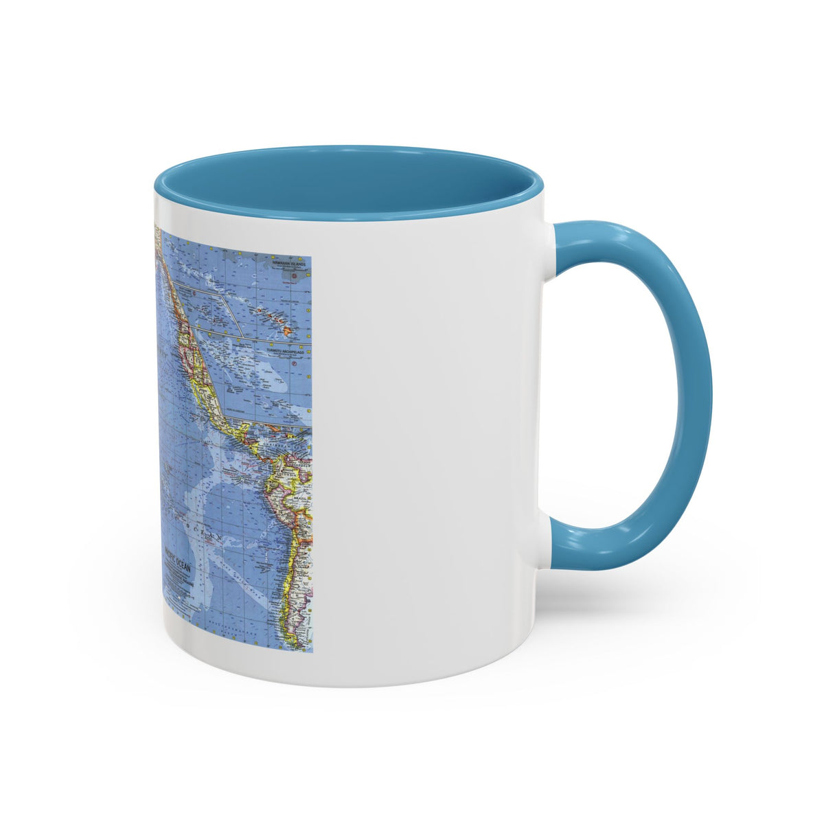 Pacific Ocean (1962) (Map) Accent Coffee Mug