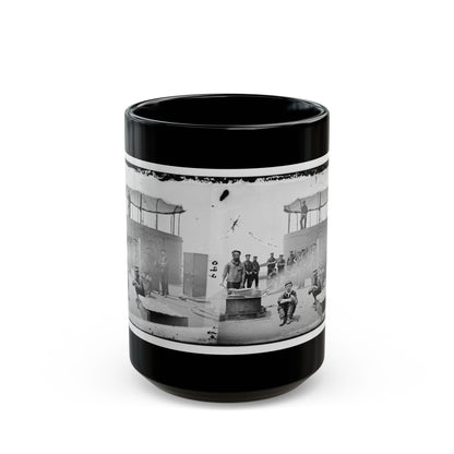 James River, Va. Sailors On Deck Of U.S.S. Monitor; Cookstove At Left (U.S. Civil War) Black Coffee Mug