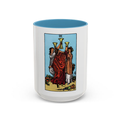 The 3 of Cups (Tarot Card) Accent Coffee Mug