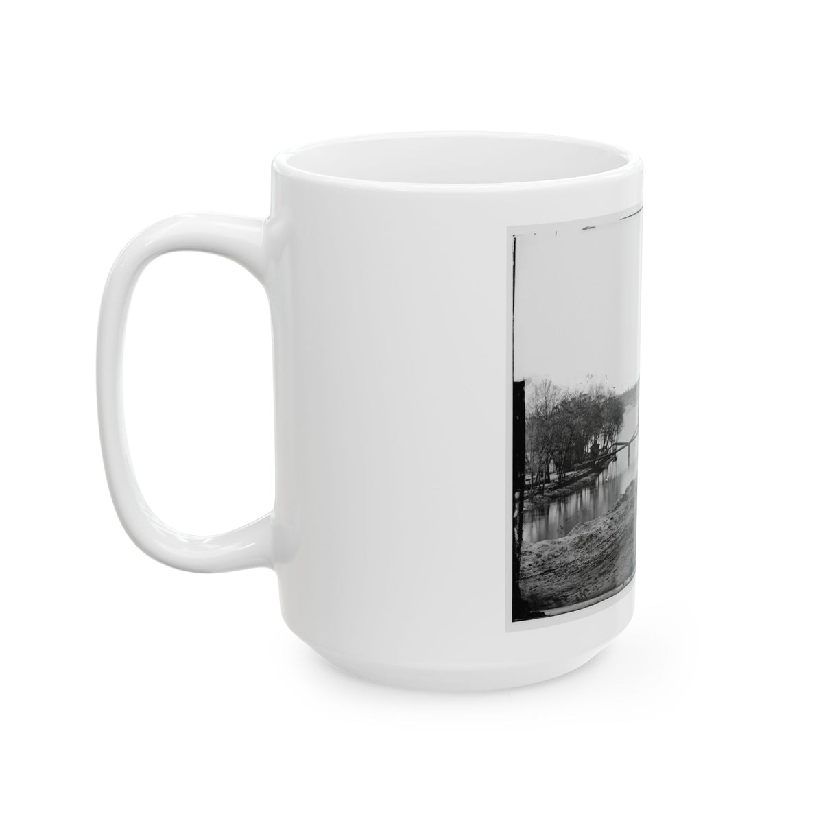 Richmond, Va. View Of The Tredegar Iron Works, With Footbridge To Neilson's Island (U.S. Civil War) White Coffee Mug