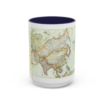 Asia and Adjoining Europe (1921) (Map) Accent Coffee Mug