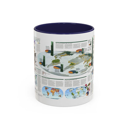 World Map - Biodiversity (1999) (Map) Accent Coffee Mug
