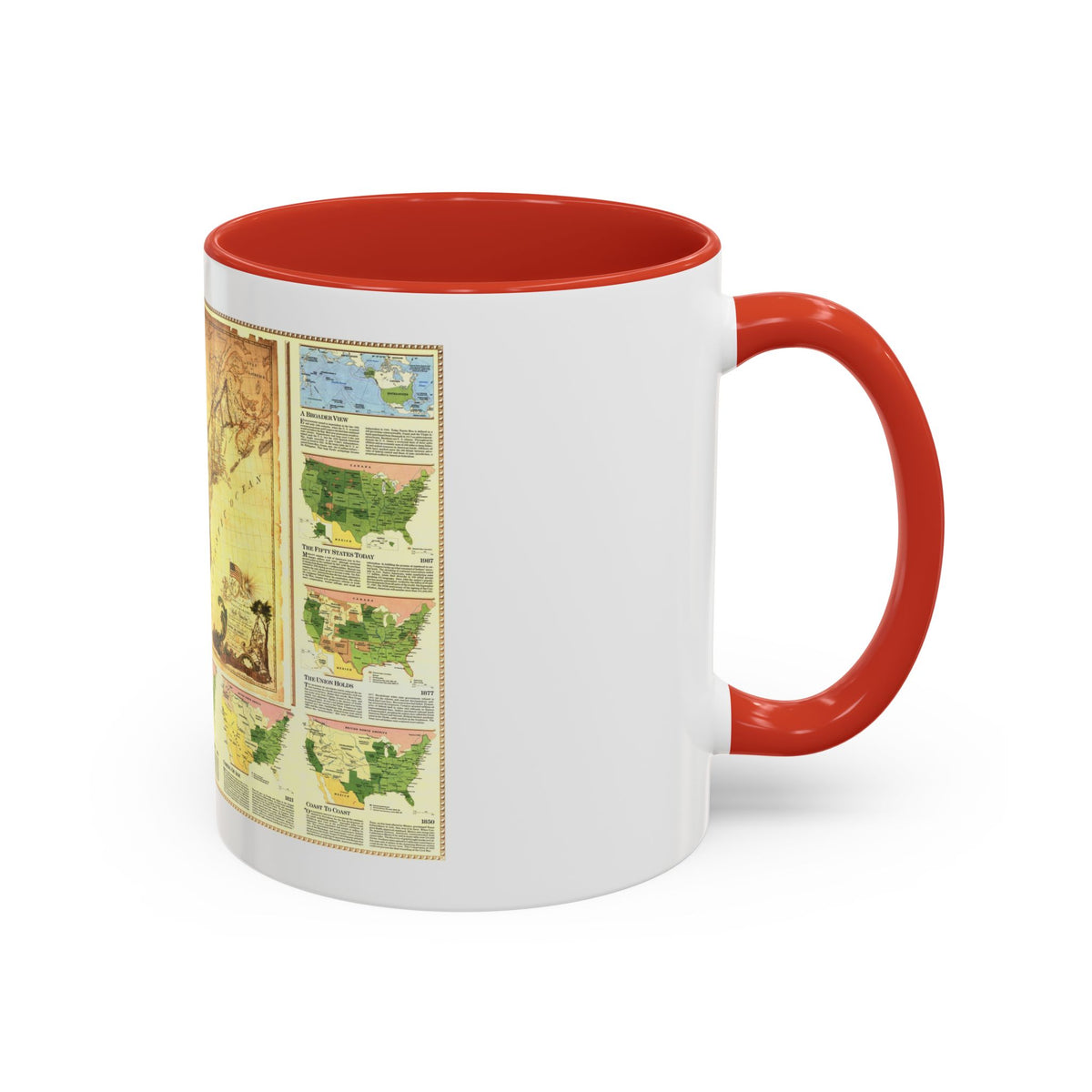 USA - Territorial Growth (1987) (Map) Accent Coffee Mug