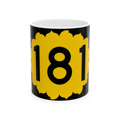 K-181 (Kansas) (Road Sign) White Coffee Mug