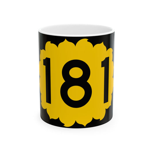 K-181 (Kansas) (Road Sign) White Coffee Mug