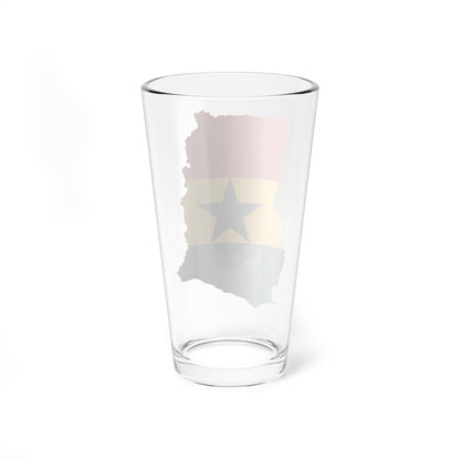 Flag map of Ghana (Ghana) Pint Glass 16oz