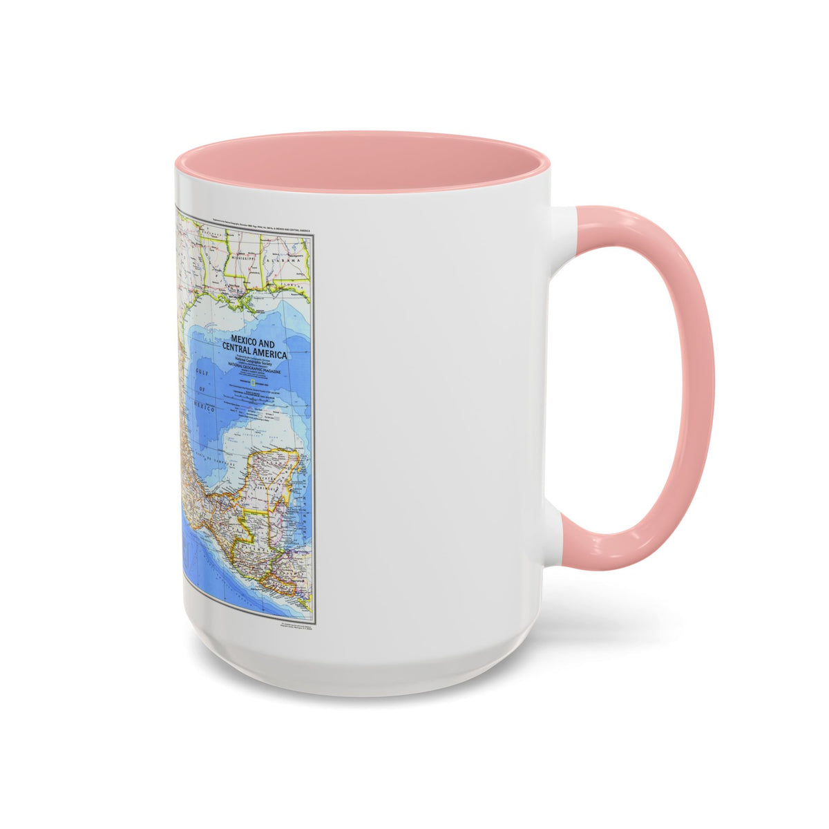 Central America & Mexico (1980) (Map) Accent Coffee Mug