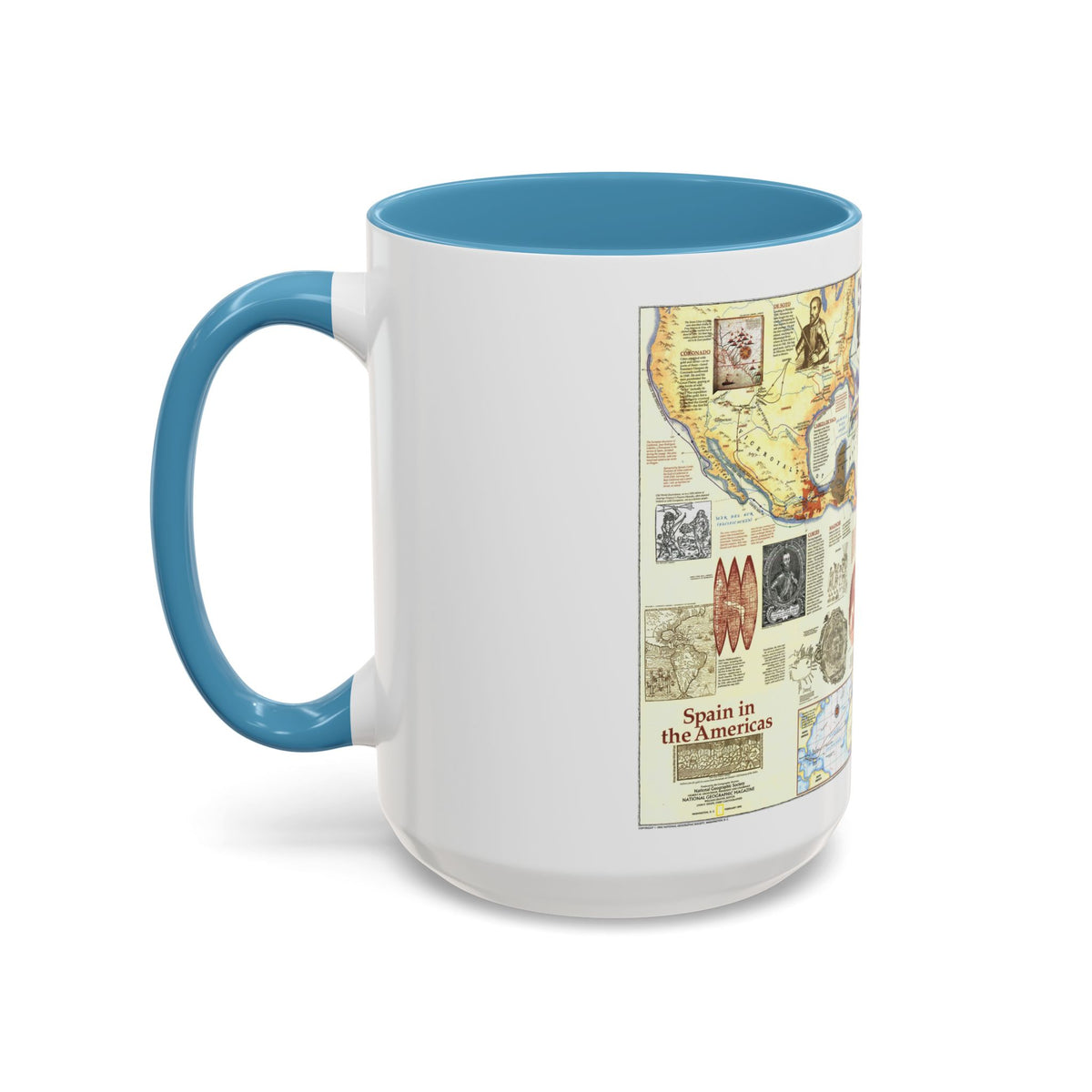 Americas - Spain in the (1992) (Map) Accent Coffee Mug