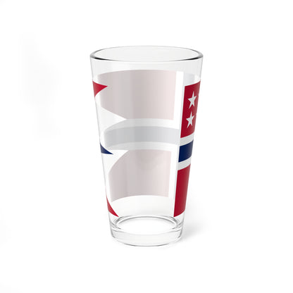Rank Flag of an Admiral of the Royal Norwegian Navy (Norway) Pint Glass 16oz