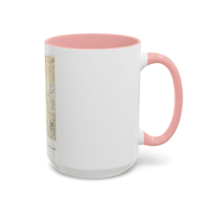 USA - North Carolina, Tennessee (1889) (Map) Accent Coffee Mug