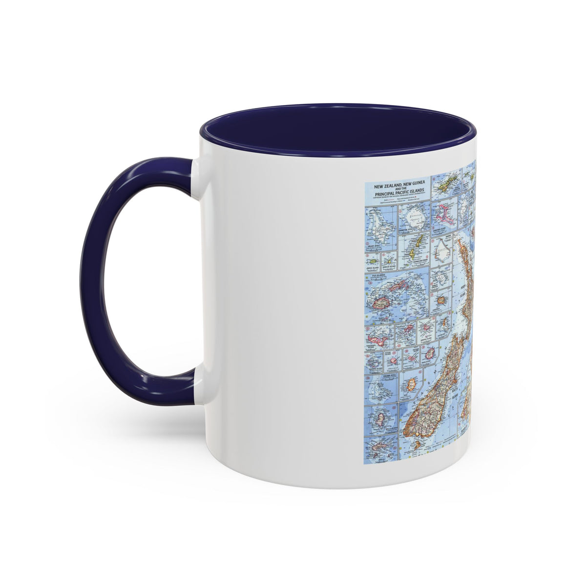 New Zealand, New Guinea (1962) (Map) Accent Coffee Mug
