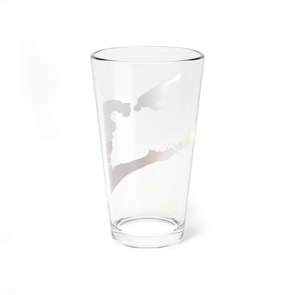 Flag map of Wake Island (United States) Pint Glass 16oz