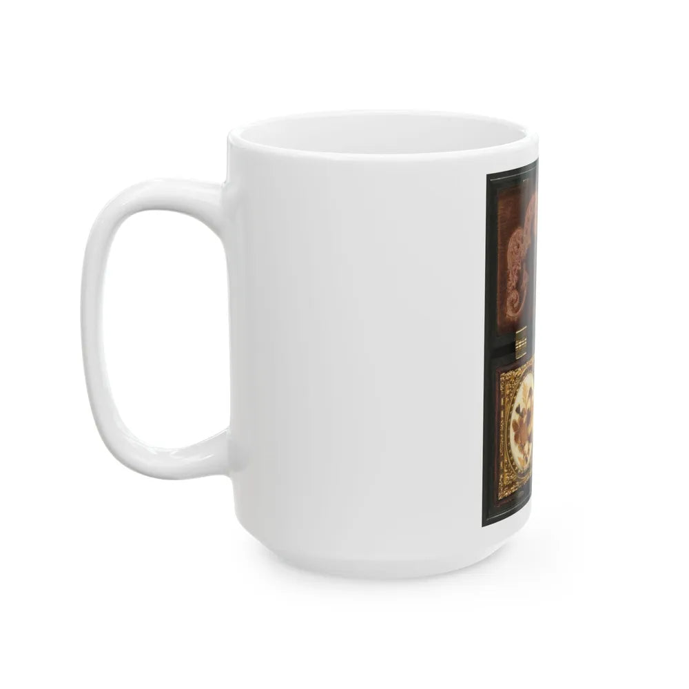 Ulysses S. Grant Of General Staff Regular Army Infantry Regiment; Dried Flowers In Frame On Left (U.S. Civil War) White Coffee Mug-Go Mug Yourself