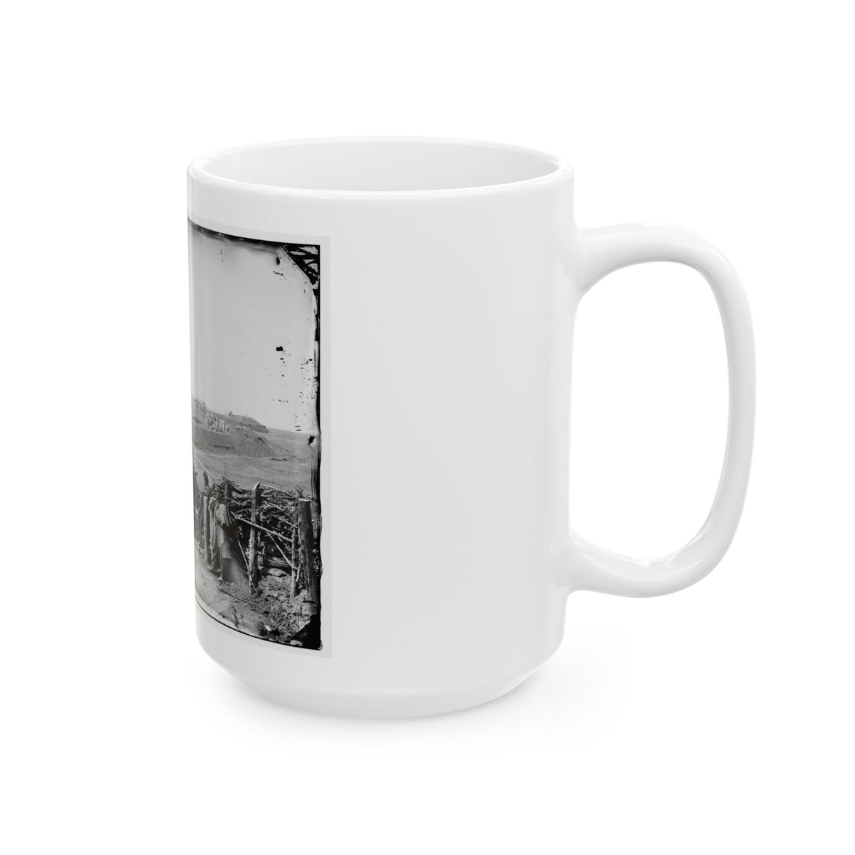 Manassas, Va. Confederate Fortifications, With Federal Soldiers (U.S. Civil War) White Coffee Mug