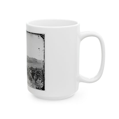 Manassas, Va. Confederate Fortifications, With Federal Soldiers (U.S. Civil War) White Coffee Mug
