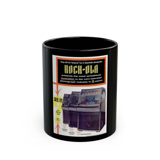 Rock-Ola 1958 (Music Poster) Black Coffee Mug-11oz-Go Mug Yourself