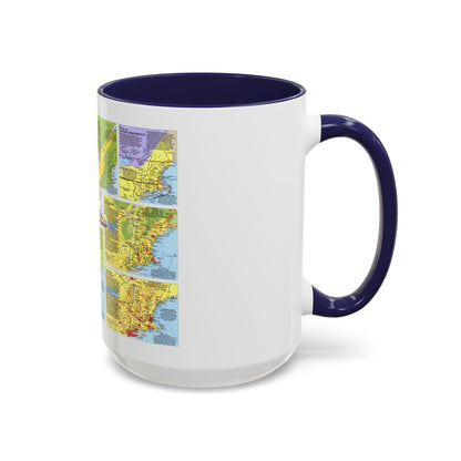 USA - New England 2 (1987) (Map) Accent Coffee Mug