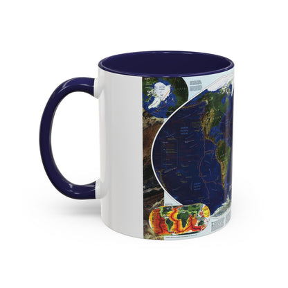 World Map - Physical Earth 1 (1998) (Map) Accent Coffee Mug