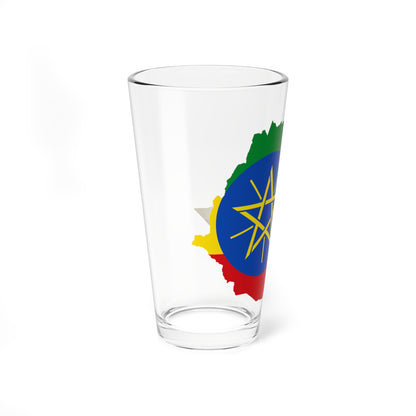 Flag map of Ethiopia (Ethiopia) Pint Glass 16oz