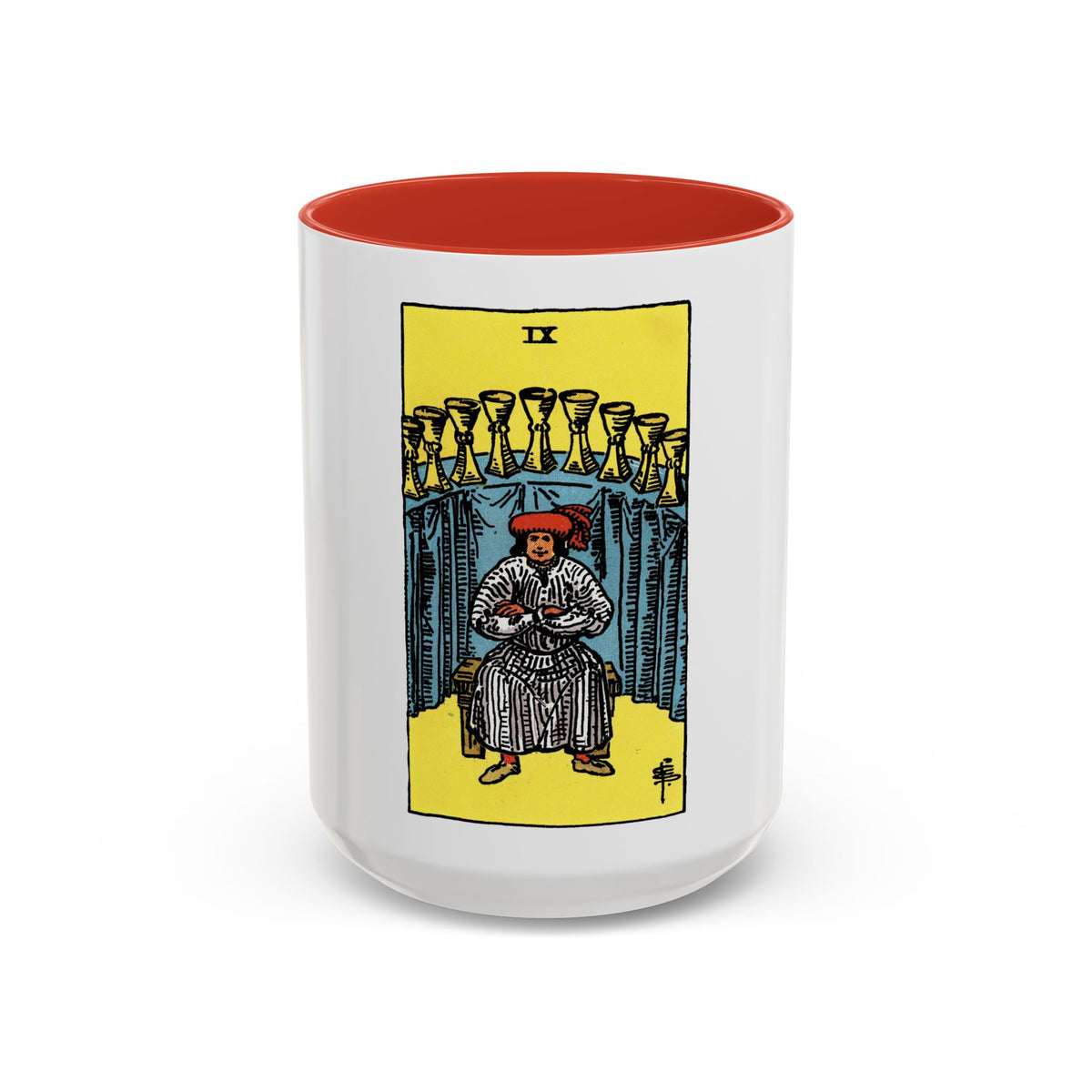The 9 of Cups (Tarot Card) Accent Coffee Mug