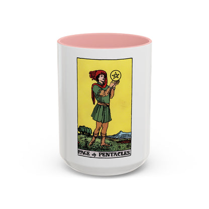 The Page of Pentacles (Tarot Card) Accent Coffee Mug