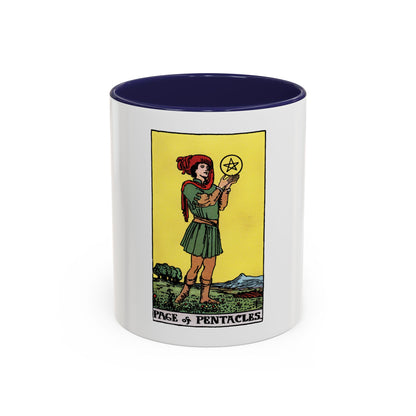 The Page of Pentacles (Tarot Card) Accent Coffee Mug