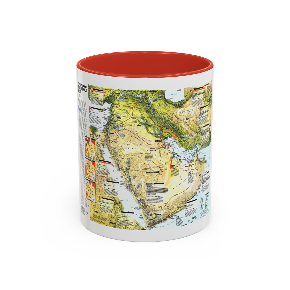 Middle East - States in Turmoil (1991) (Map) Accent Coffee Mug