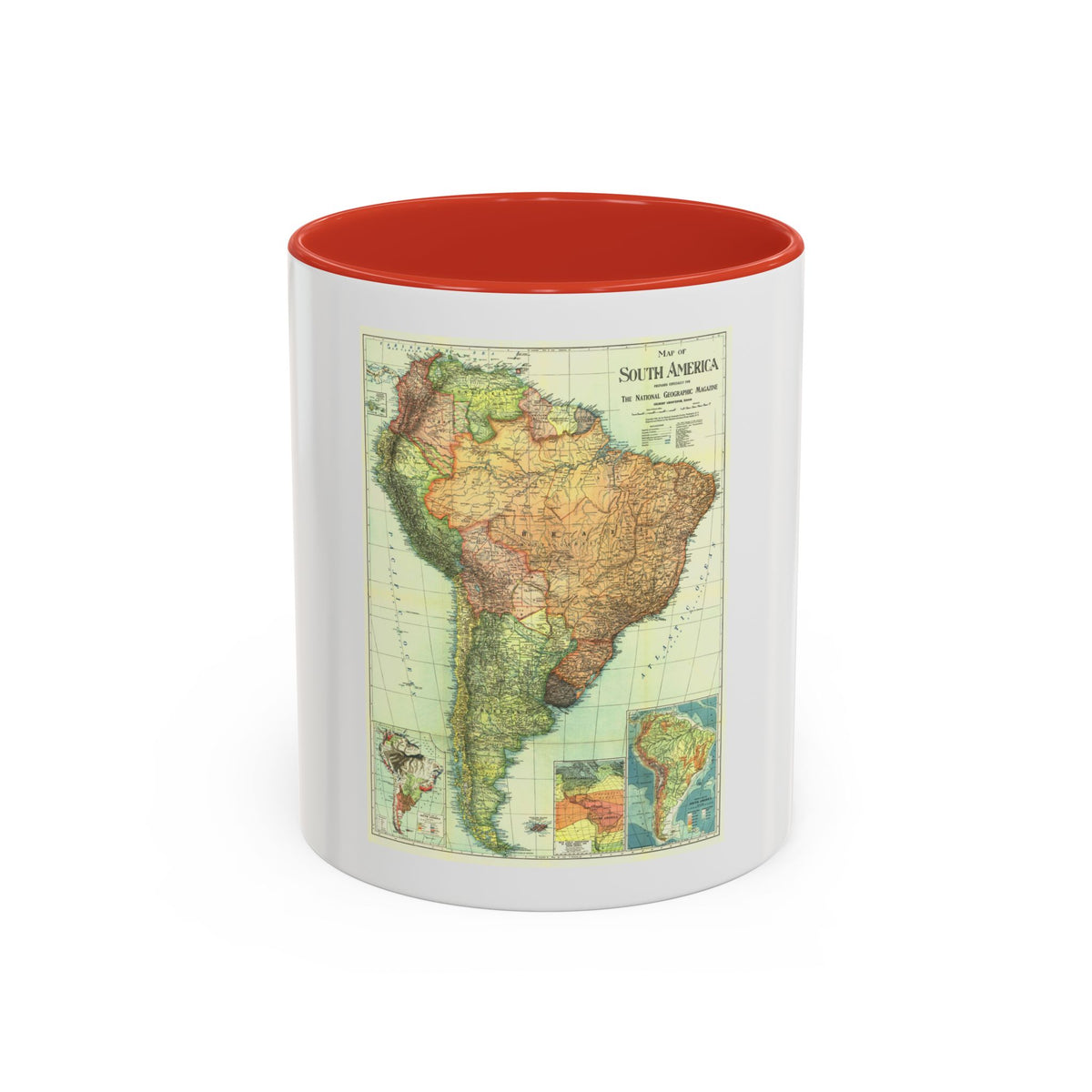 South America (1921) (Map) Accent Coffee Mug