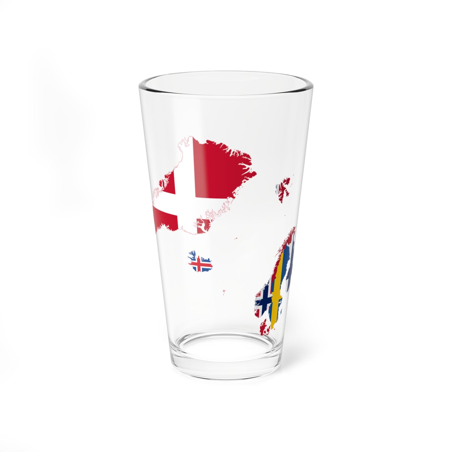 Flag map of the Nordic countries (Denmark) Pint Glass 16oz