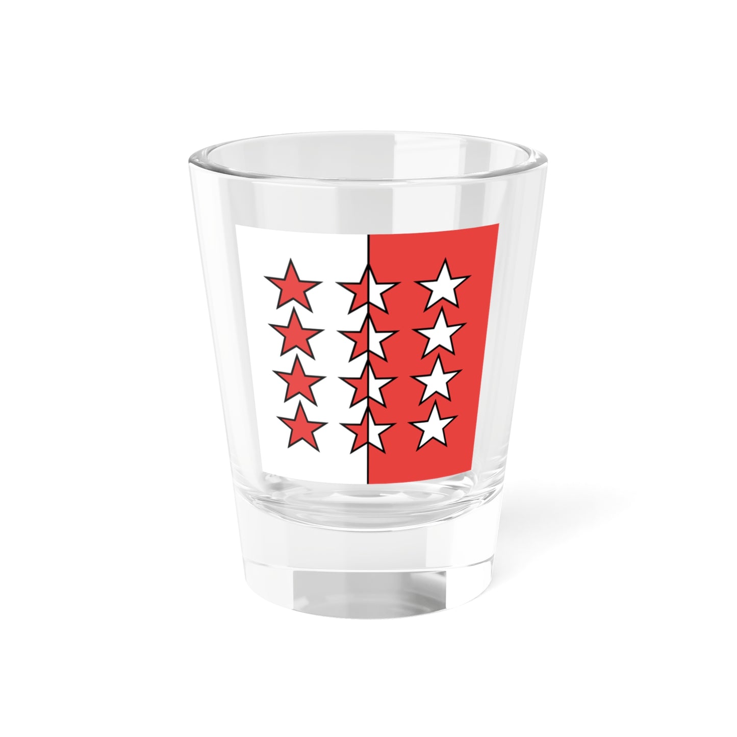 Flag of Canton of Valais 1802-1815 (Switzerland) Shot Glass 1.5oz
