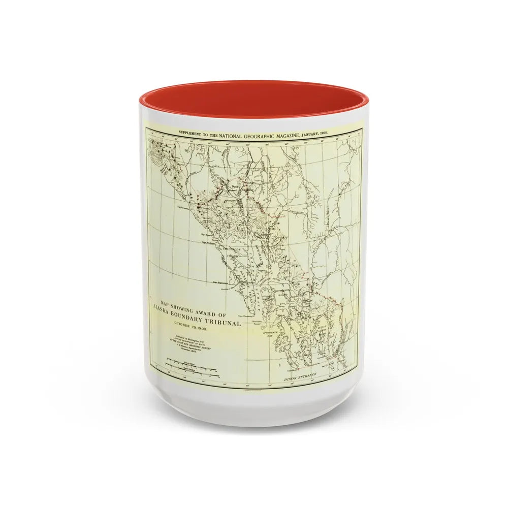 USA - Alaska (1903) (Map) Accent Coffee Mug-15oz-Red-Go Mug Yourself