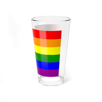 Morocco Rainbow Flag hexagram (Morocco) Pint Glass 16oz