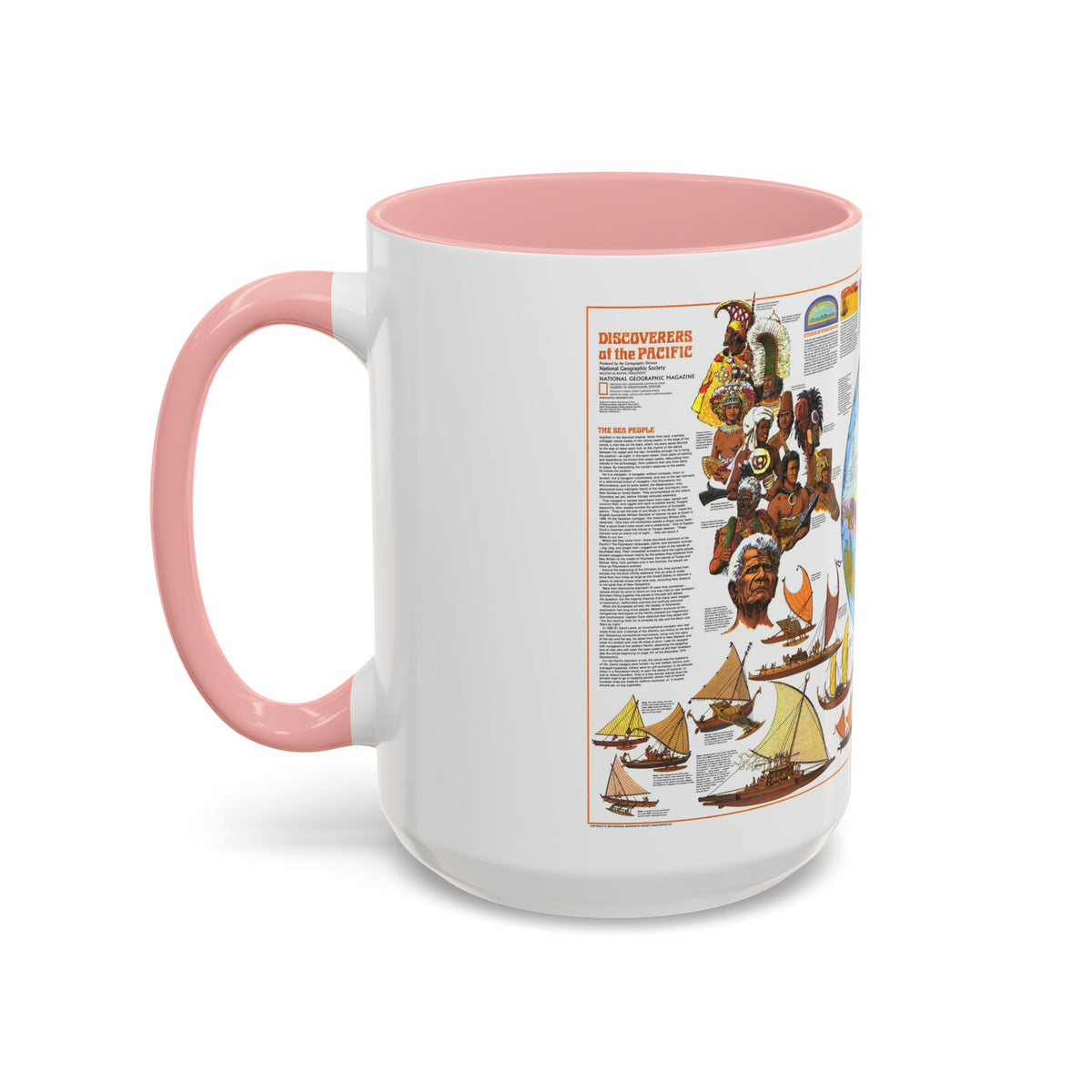 Pacific - Discoverers of the (1974) (Map) Accent Coffee Mug