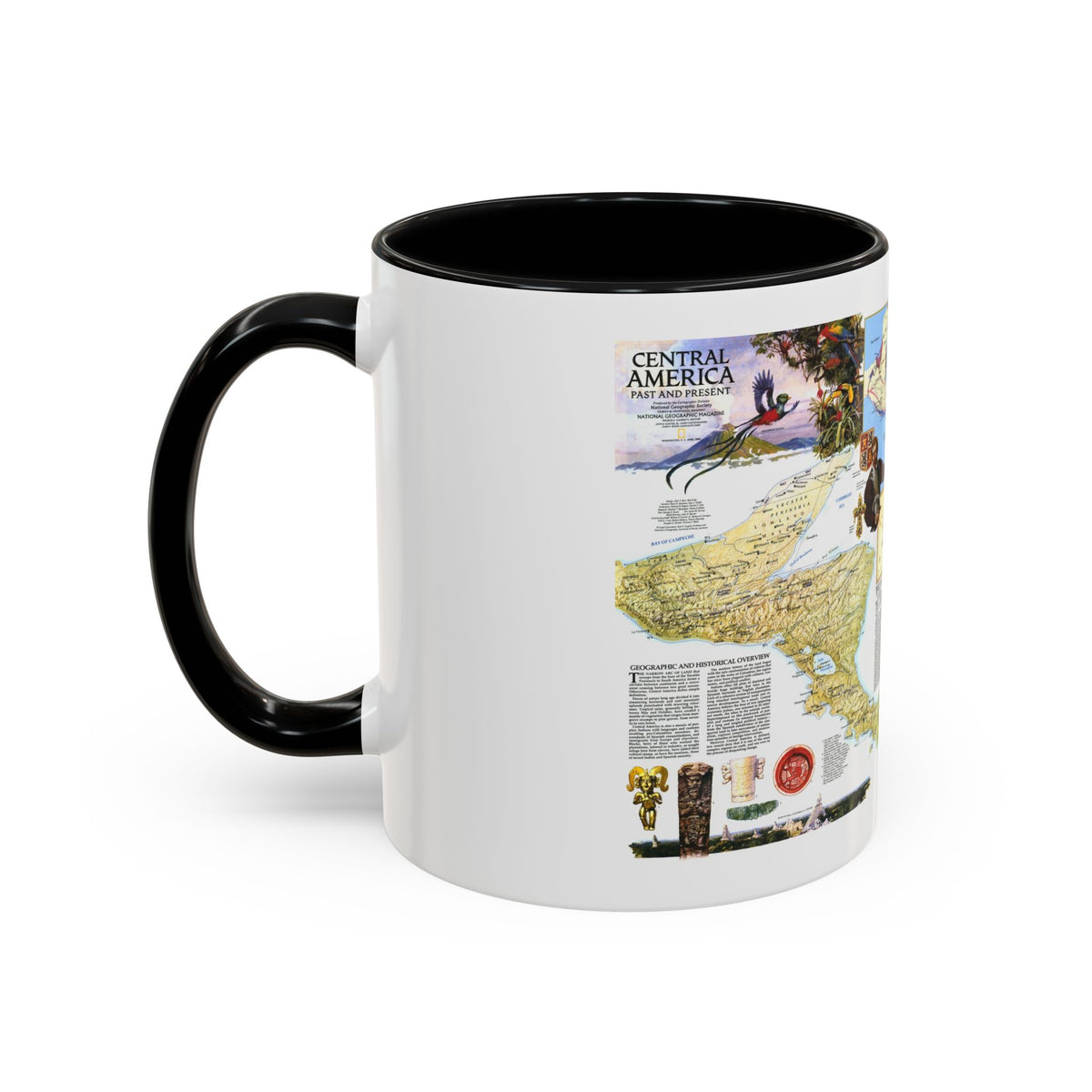 Central America Past and Present (1986) (Map) Accent Coffee Mug