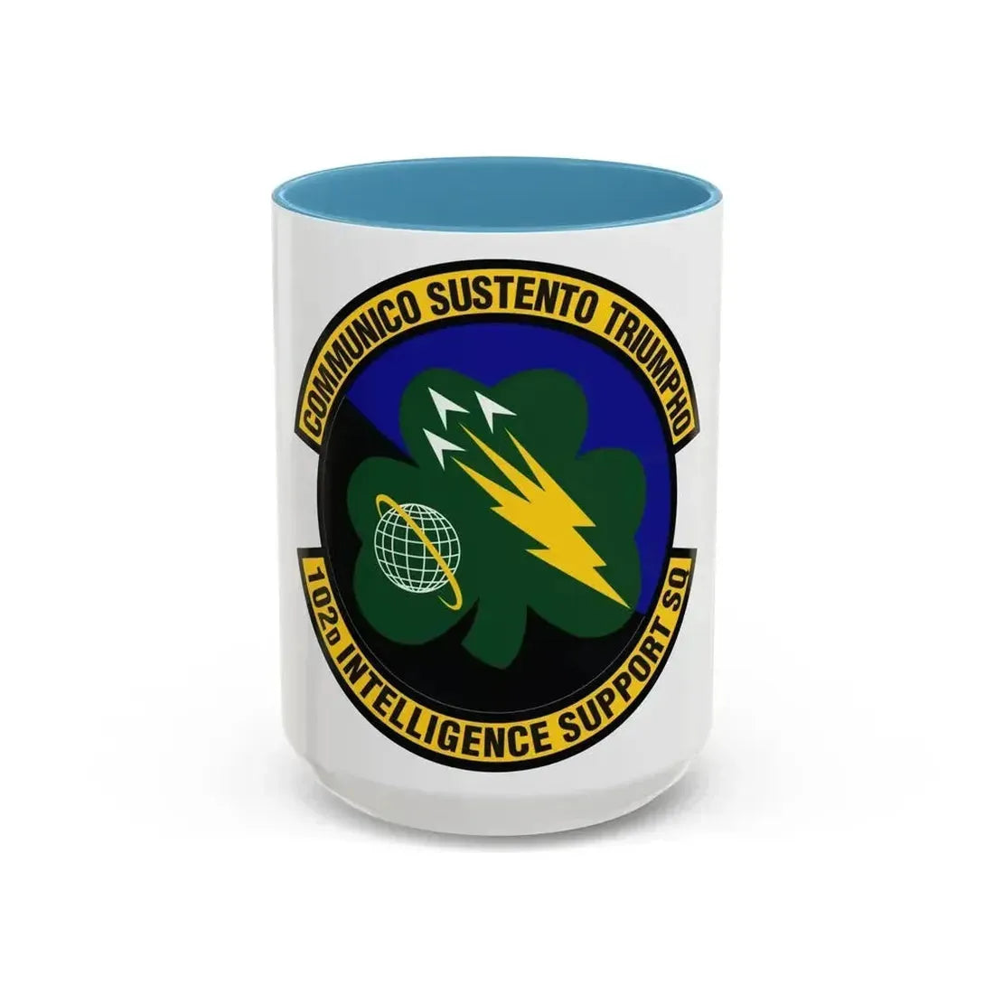 102d Intelligence Support Squadron (U.S. Air Force) Accent Coffee Mug 15oz Light Blue - Go Mug Yourself