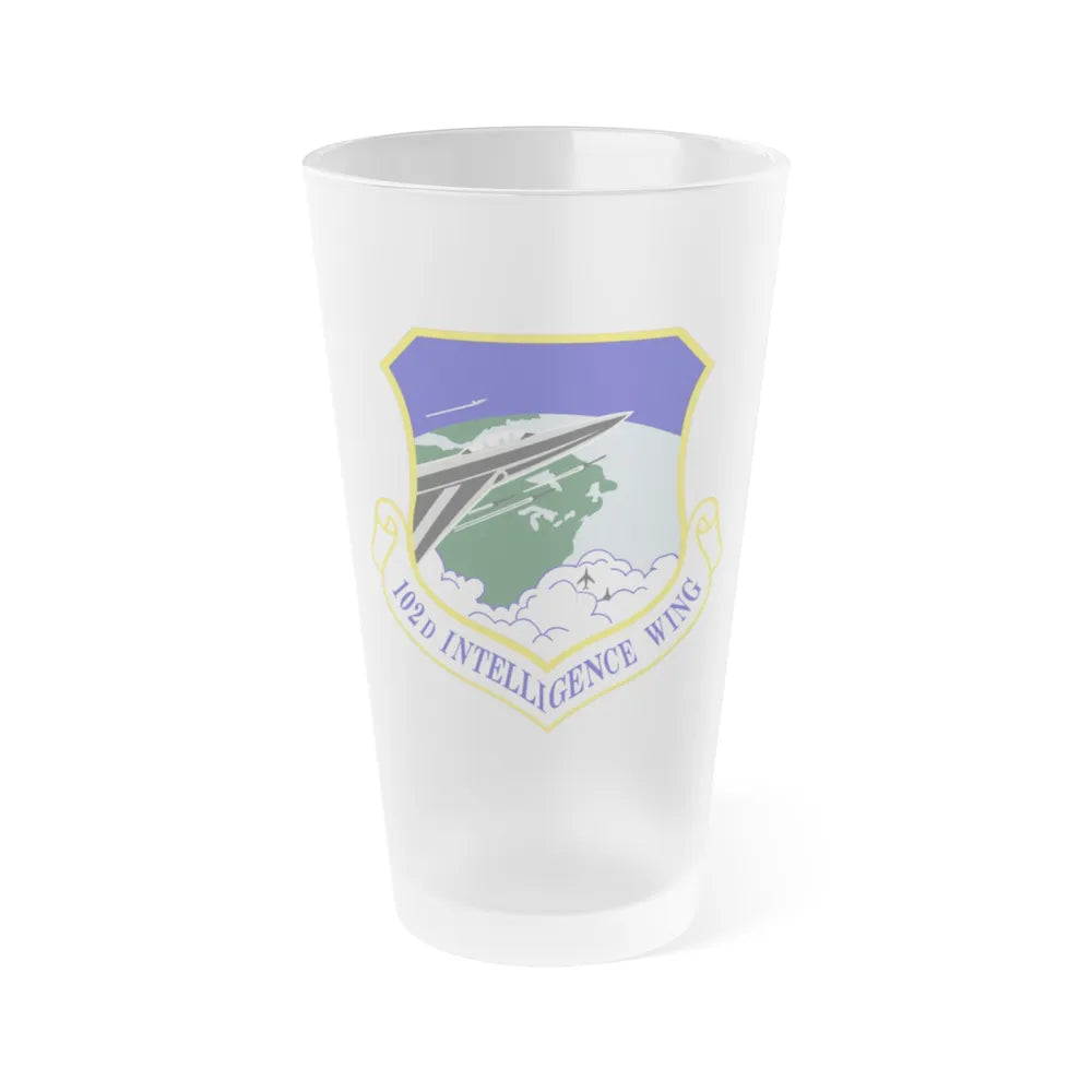 102d Intelligence Wing (U.S. Air Force) Frosted Pint Glass 16oz-16oz-Frosted-Go Mug Yourself