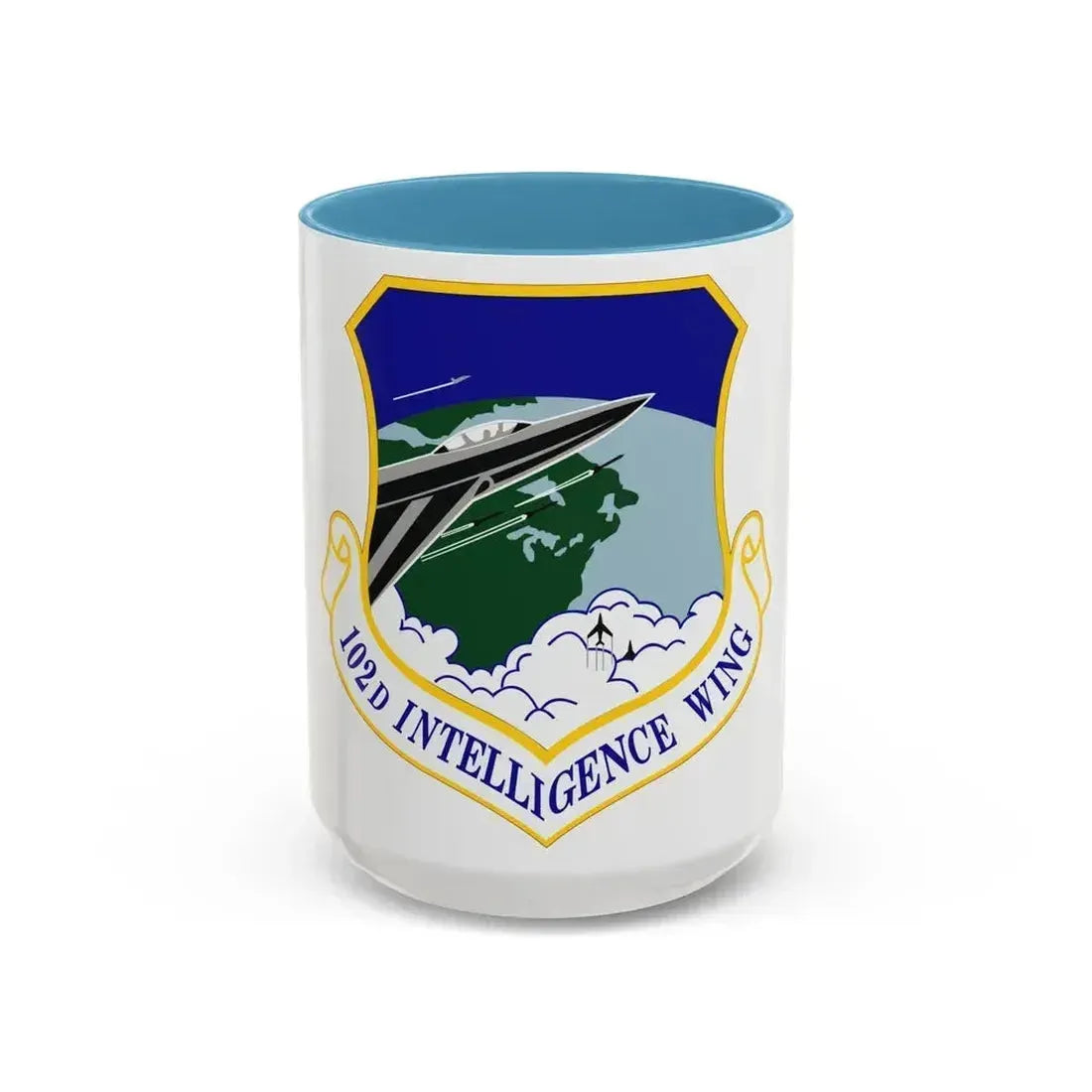 102d Intelligence Wing (U.S. Air Force) Accent Coffee Mug 15oz Light Blue - Go Mug Yourself