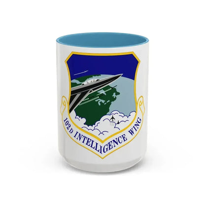 102d Intelligence Wing (U.S. Air Force) Accent Coffee Mug 15oz Light Blue - Go Mug Yourself