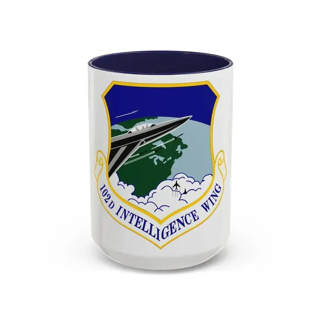 102d Intelligence Wing (U.S. Air Force) Accent Coffee Mug 15oz Navy - Go Mug Yourself