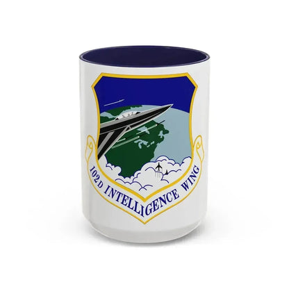 102d Intelligence Wing (U.S. Air Force) Accent Coffee Mug 15oz Navy - Go Mug Yourself