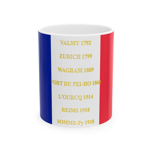 102e regiment dinfanterie de ligne- drapeau (France) White Coffee Mug-11oz-Go Mug Yourself