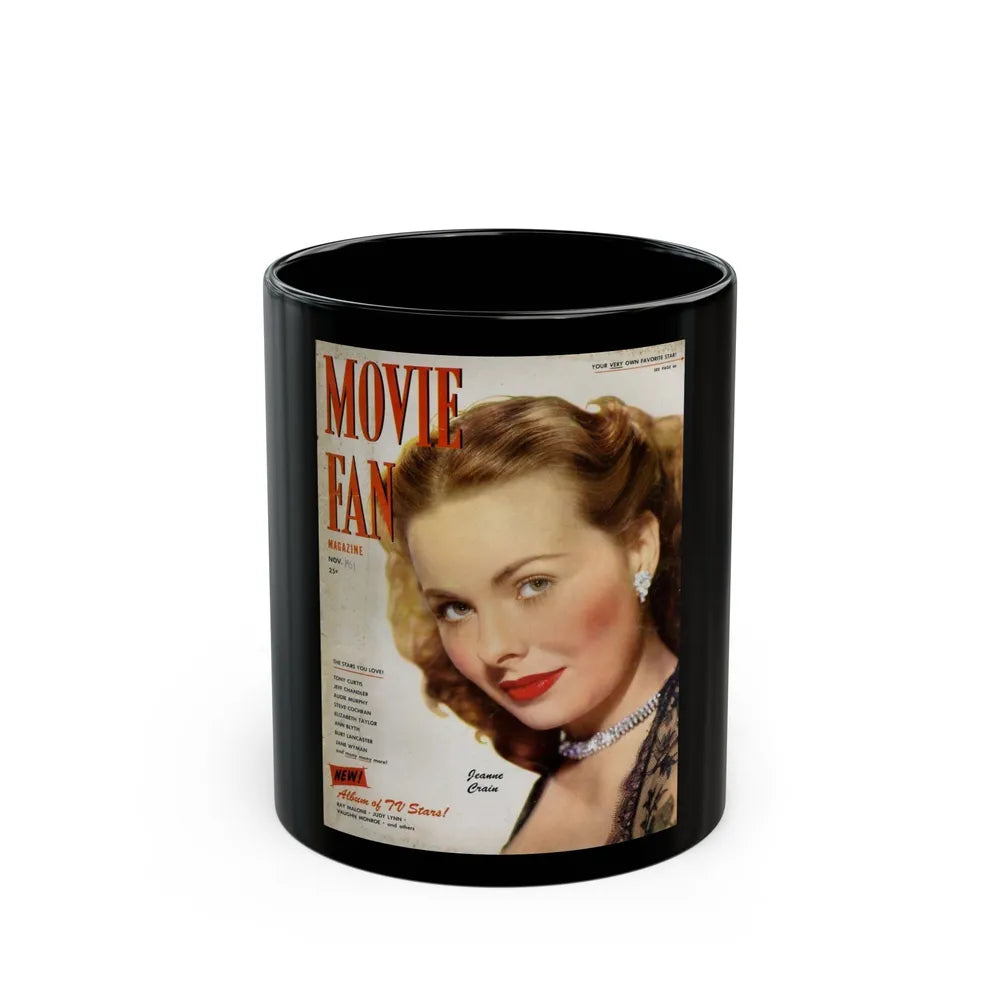 Jeanne Crain #193 - Mag. Cover (Vintage Female Icon) Black Coffee Mug-11oz-Go Mug Yourself