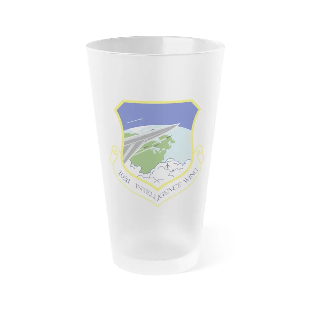 102nd Intelligence Wing emblem (U.S. Air Force) Frosted Pint Glass 16oz-16oz-Frosted-Go Mug Yourself