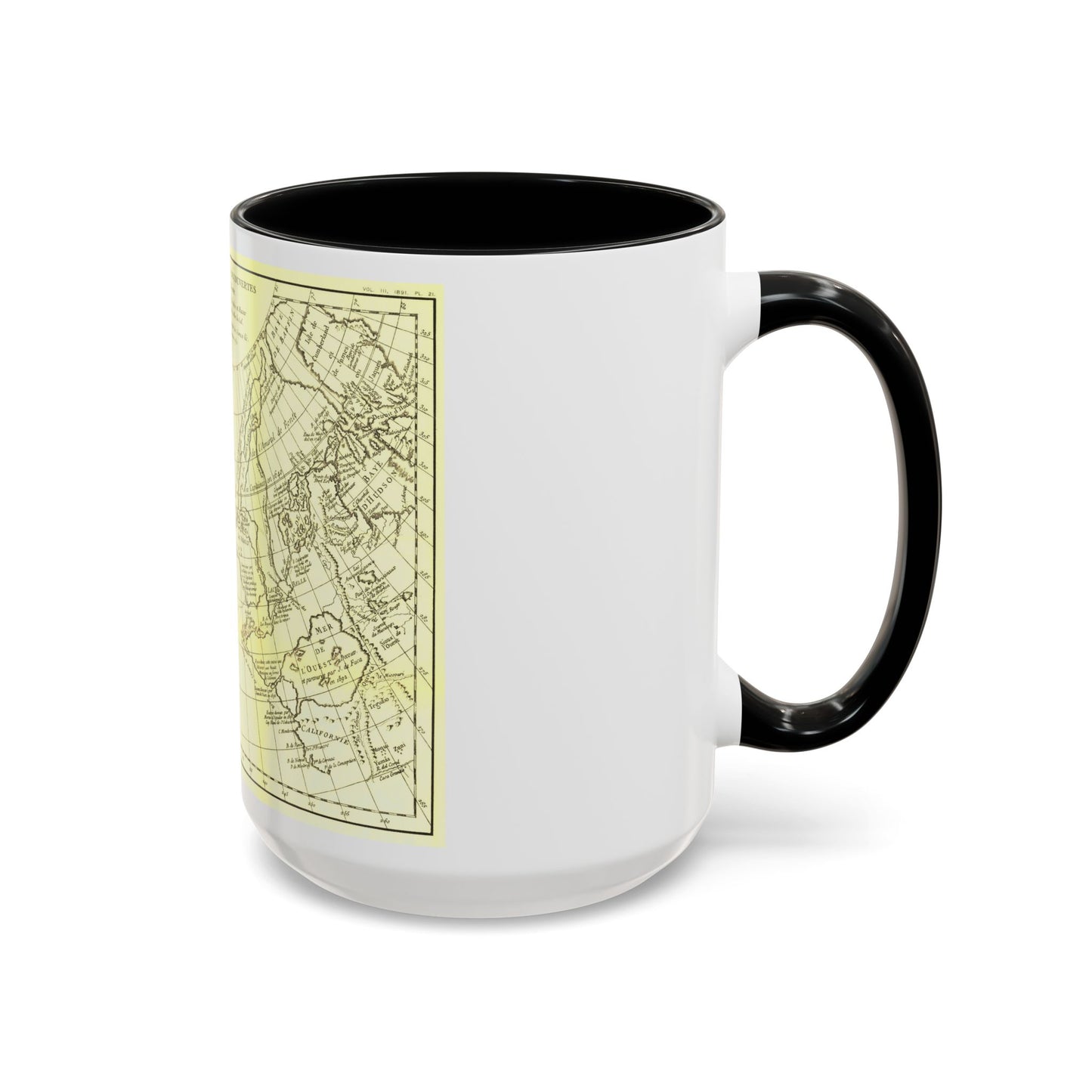 Carte Generale des Decouvertes de l'Amiral de Fonte (1762) (Map) Accent Coffee Mug